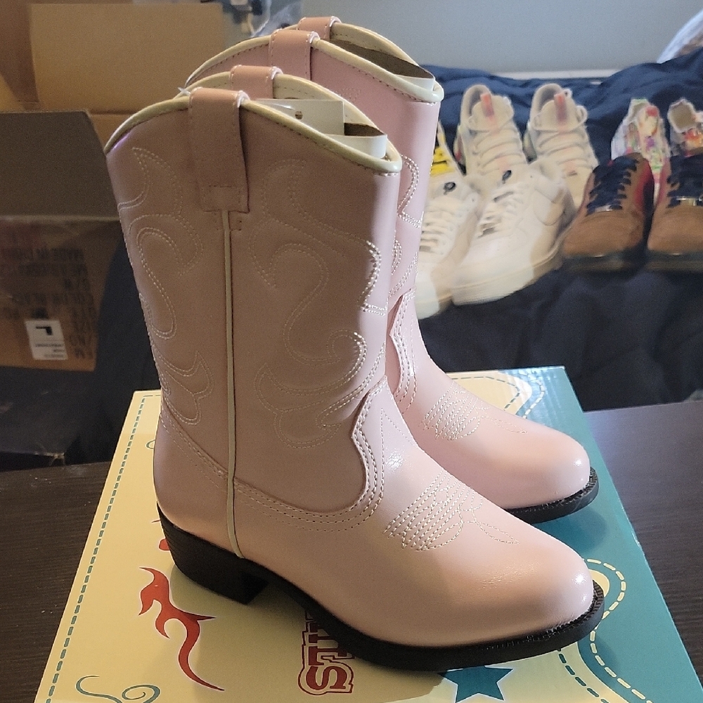 Canyon Trails Lil Cowboy Pointed Toe Kids Pink Size 12c NWT & BOX - Picture 3 of 9